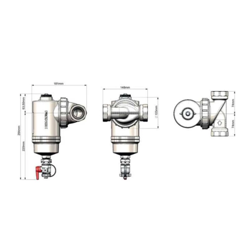 Fernox Omega Filter TF1 5/4" mágneses iszapleválasztó