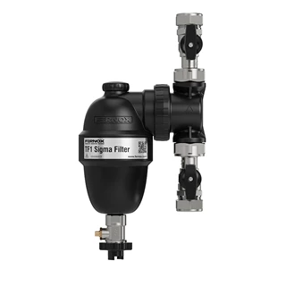 Fernox TF1 Sigma Filter 1" Isolation Valves - fűtésrendszerbe építhető kombinált mágneses iszapleválasztó csapokkal