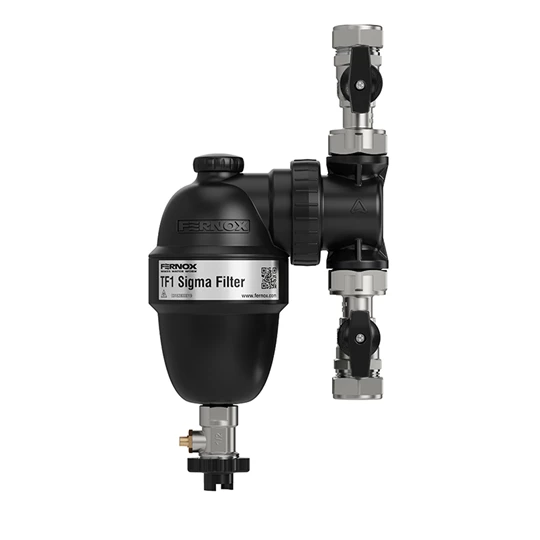 Fernox TF1 Sigma Filter 1" Isolation Valves - fűtésrendszerbe építhető kombinált mágneses iszapleválasztó csapokkal