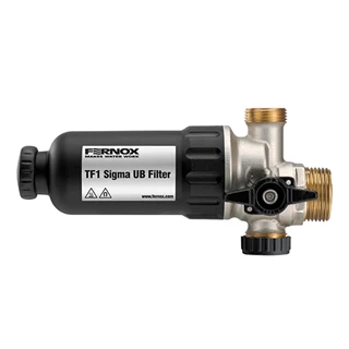Fernox TF1 Sigma UB Filter 3/4" - fűtésrendszerbe építhető kombinált mágneses iszapleválasztó beépített csappal