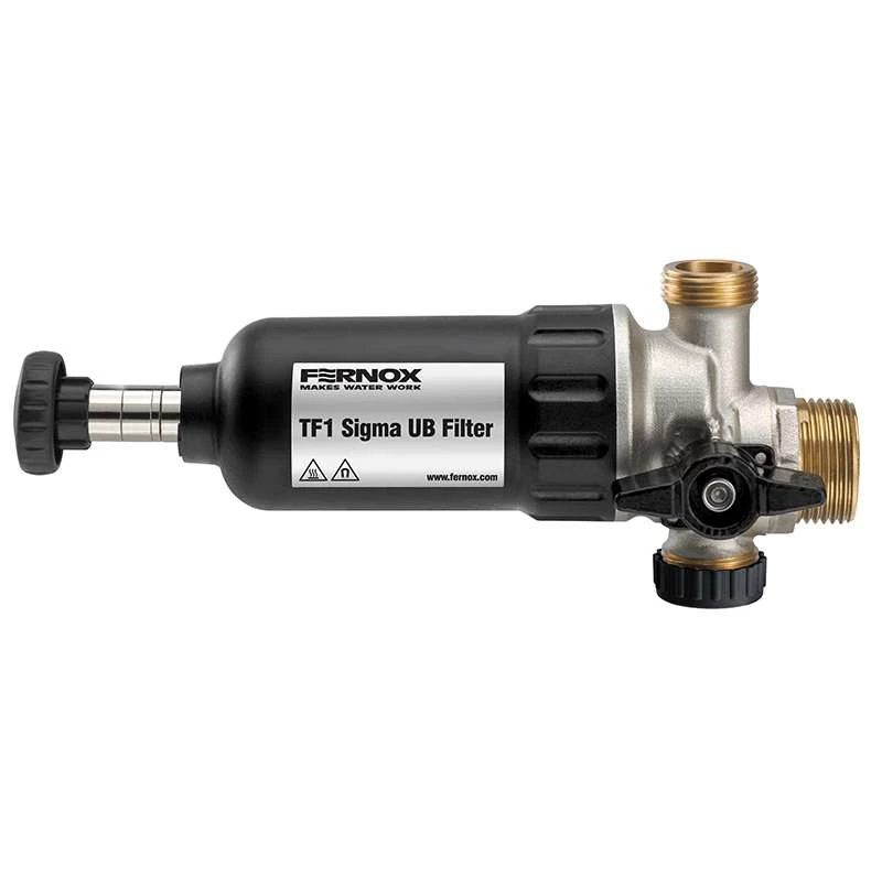 Fernox TF1 Sigma UB Filter 3/4" (1") - fűtésrendszerbe építhető kombinált mágneses iszapleválasztó beépített csappal