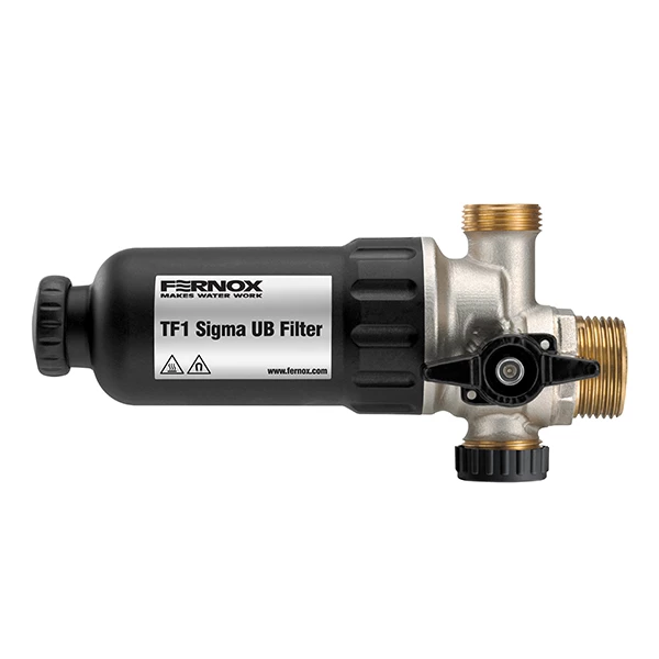 Fernox TF1 Sigma UB Filter 3/4" (1") - fűtésrendszerbe építhető kombinált mágneses iszapleválasztó beépített csappal