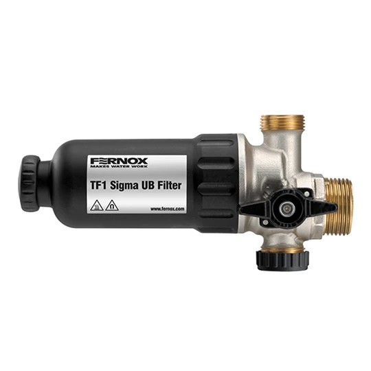 Fernox TF1 Sigma UB Filter 3/4" - fűtésrendszerbe építhető kombinált mágneses iszapleválasztó beépített csappal