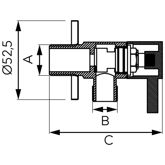 Ferro Rotondo sarokcsap kerámiabetéttel és rozettával, fekete, G1/2" x G3/8"