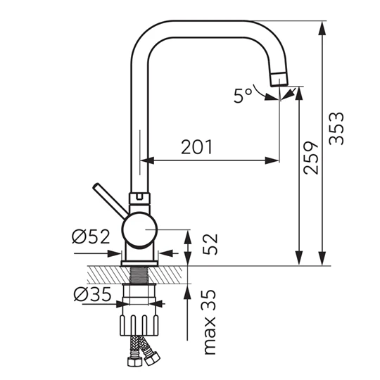 Ferro Toledo dönthető konyhai csaptelep