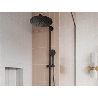 Ferro Trevi Black termosztátos zuhanyrendszer fejzuhannyal és kézizuhannyal, matt fekete