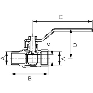 Ferro golyóscsap 5/4" KB-fix, karos, 20 bar