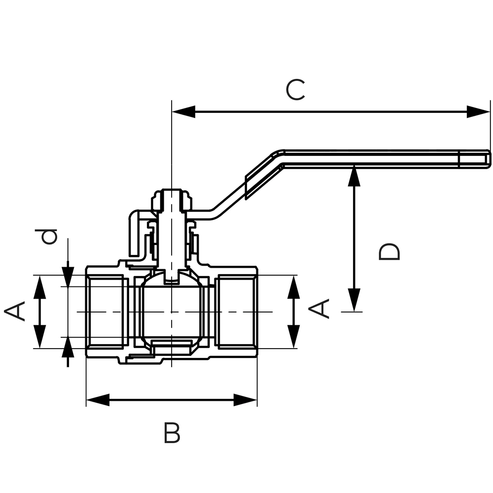 Ferro golyóscsap 6/4" BB, karos, 20 bar