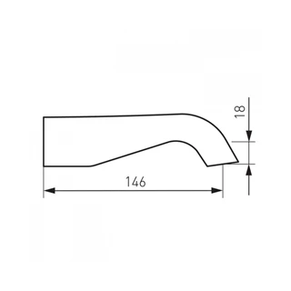 Ferro kifolyó fix fali 1/2"csatlakozás 146mm kádtöltő