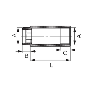 Ferro króm csaphosszabbító 1/2" 25mm 
