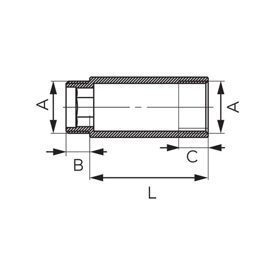 Ferro króm csaphosszabbító 1/2" 25mm 