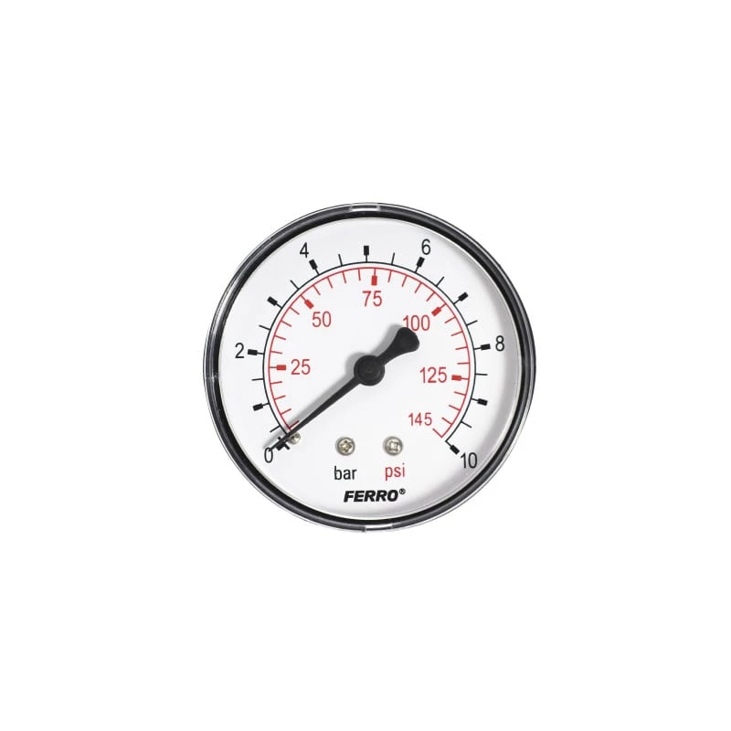 Ferro manométer 63 mm 10 bar hátsós csatlakozás 1/4"