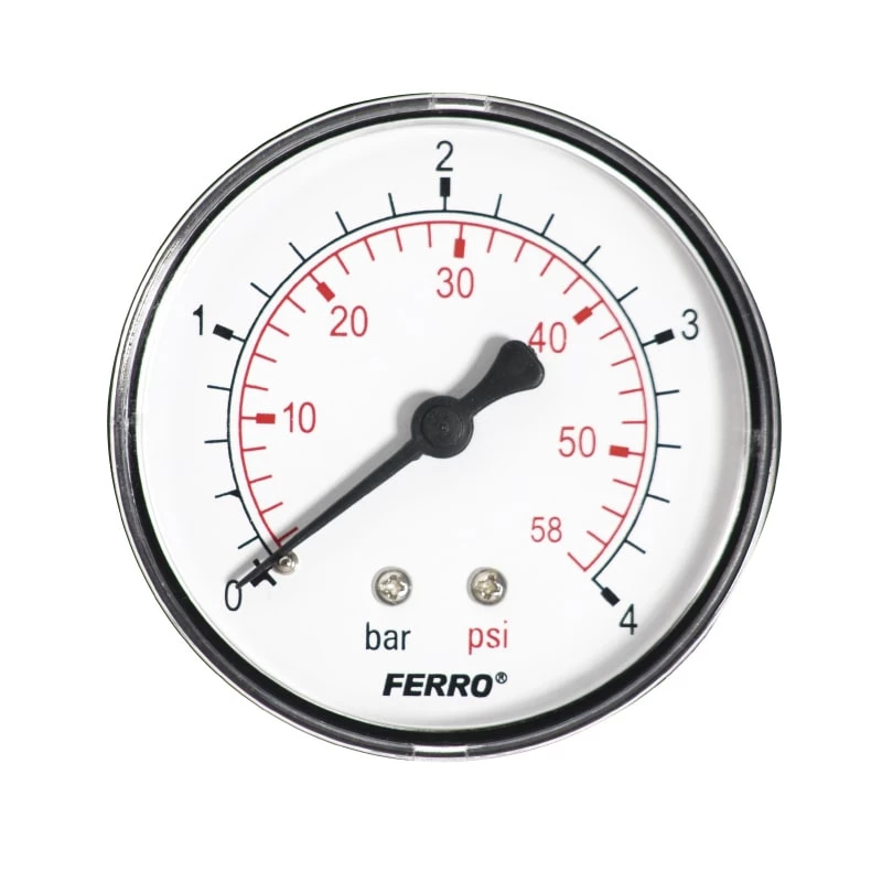 Ferro manométer 63 mm  4 bar hátsó csatlakozás 1/4"