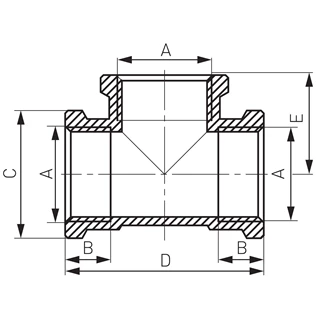 Ferro sárgaréz T-idom  egál  1/2"   