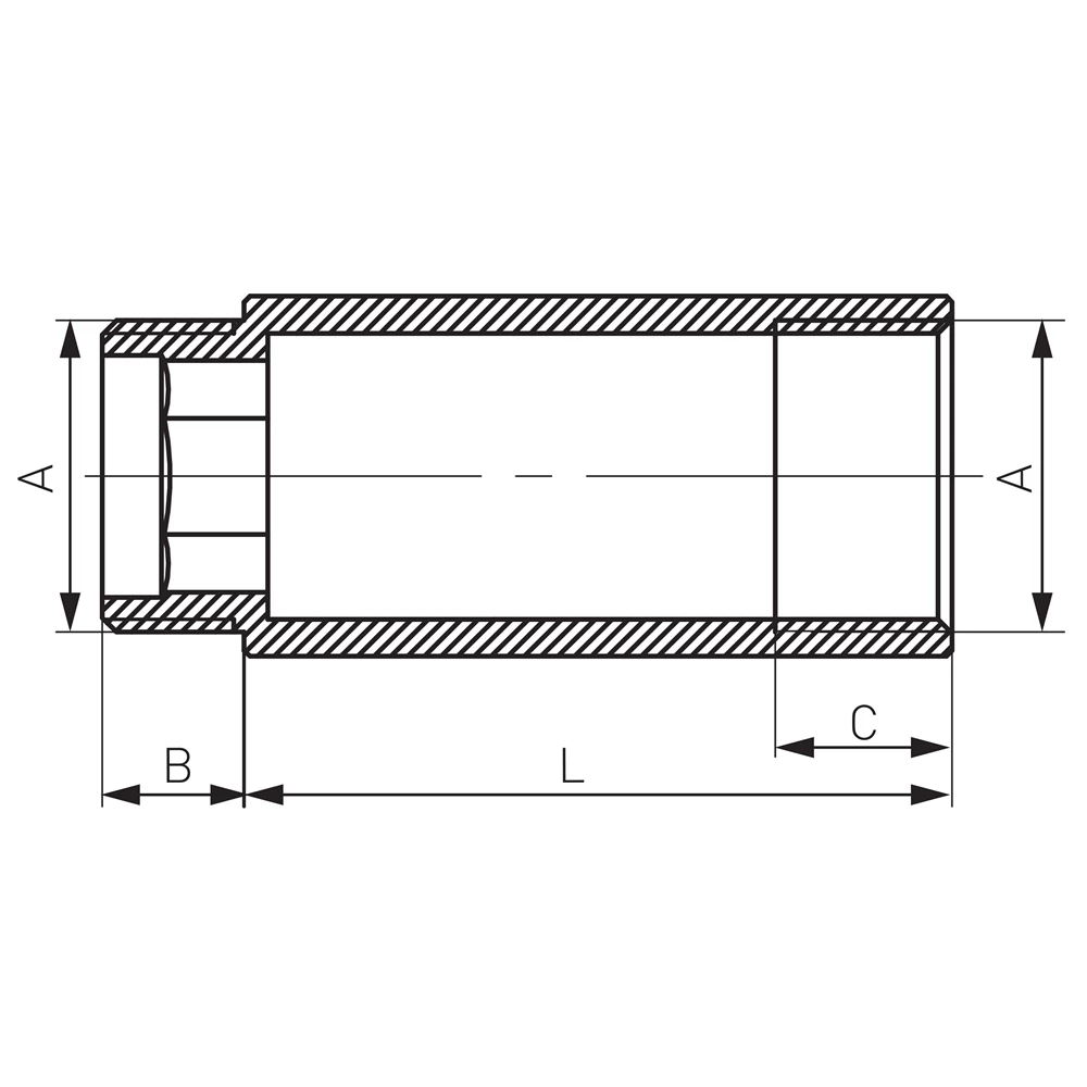 Ferro sárgaréz csaphosszabbító  1/2"-10 mm   