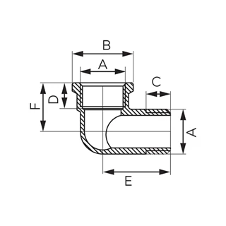 Ferro sárgaréz könyök 1/2" KB
