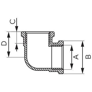 Ferro sárgaréz könyök  3/4"  BB