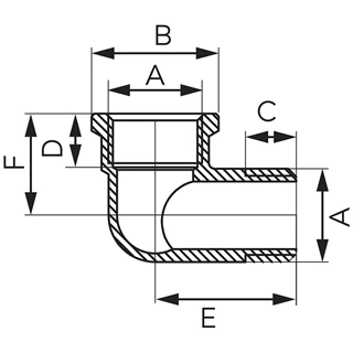 Ferro sárgaréz könyök  6/4"  KB