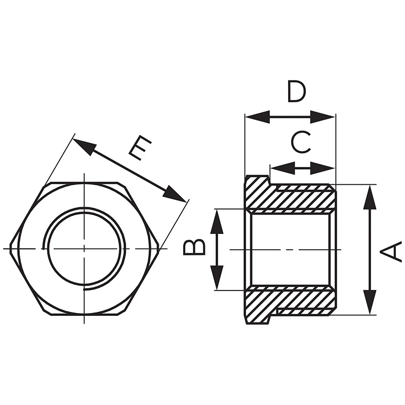 Ferro sárgaréz szűkítő  3/4"-1/2" KB