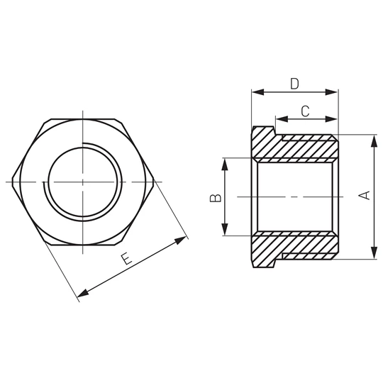 Ferro sárgaréz szűkítő KB, 1" - 1/2"