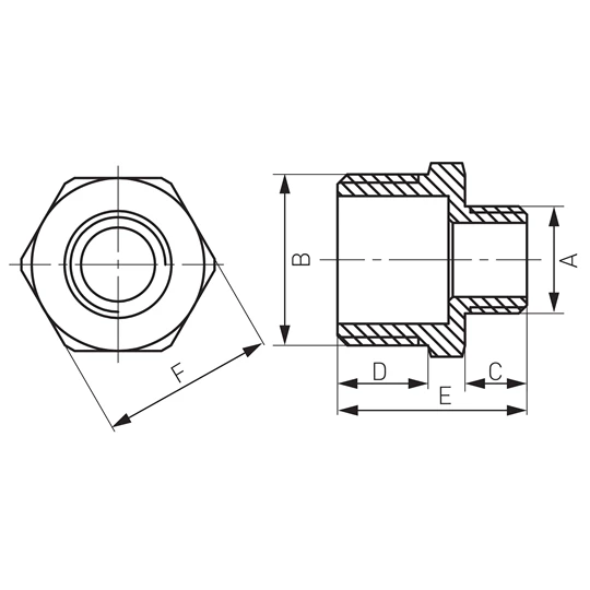 Ferro sárgaréz szűkítő közcsavar KK 1/2" x 1/4"