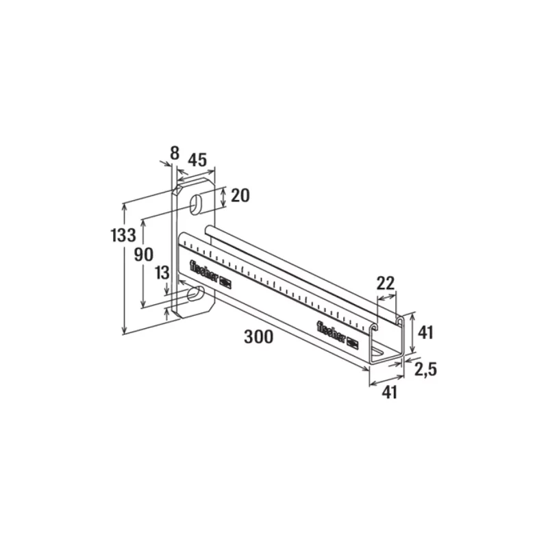 Fischer FCA 300 konzol 41*41*300 mm
