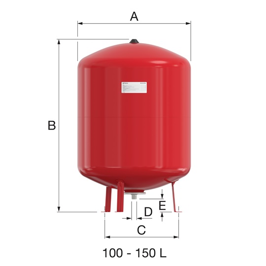 Flamco fűtési tágulási tartály, Contraflex 100 liter, 2,5bar, [max. 6bar]