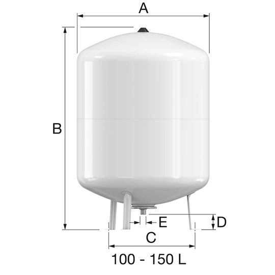Flamco hidrofor (HMV tágulási) tartály Flofix 100 liter - 4bar [max. 10bar]