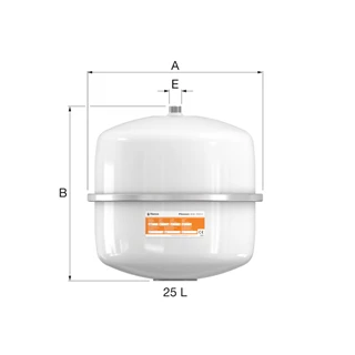 Flamco Flexcon Solar szolár tágulási tartály, 12 l, 2,5 bar