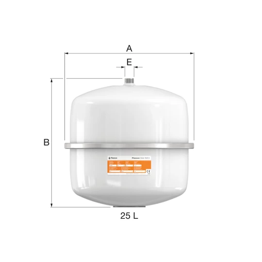 Flamco Flexcon Solar szolár tágulási tartály, 8 l, 2,5 bar