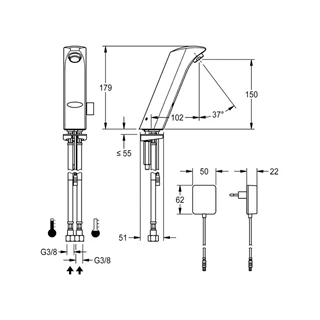 Franke Protronic-S infrás mosdócsaptelep króm