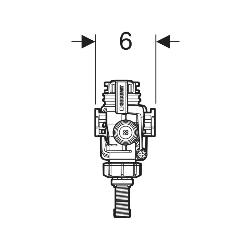 Geberit 383-as típusú töltőszelep, falsík alatti öblítőtartályohoz, 3/8" sárgaréz csatlakozócsonk, réz Z-csatlakozóval