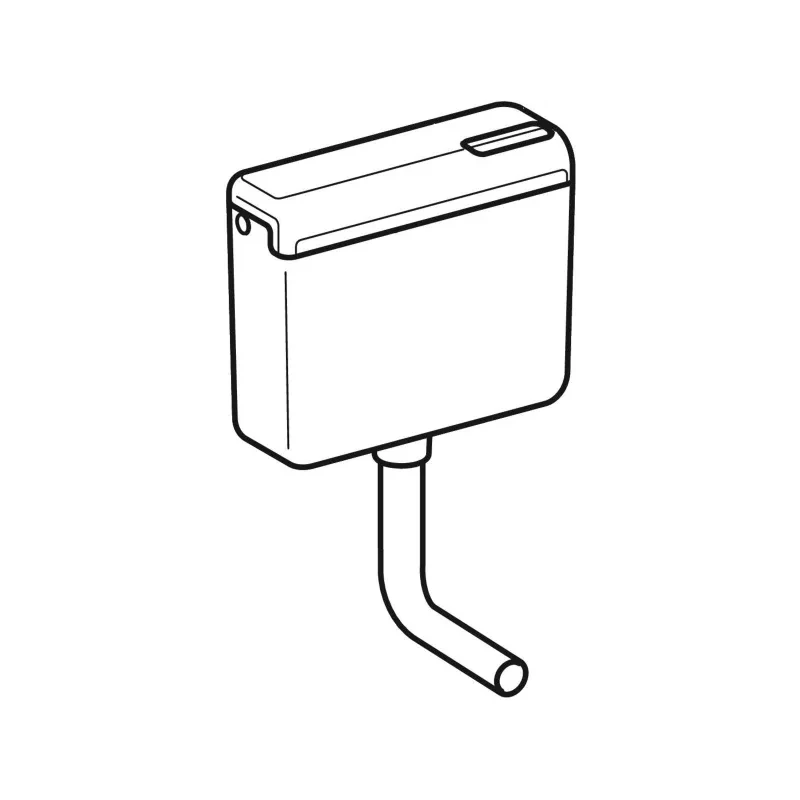 Geberit AP112 falon kívüli WC tartály, öblítés-stop funkciós öblítés, oldalsó/hátsó középső vízcsatl., alpin fehér