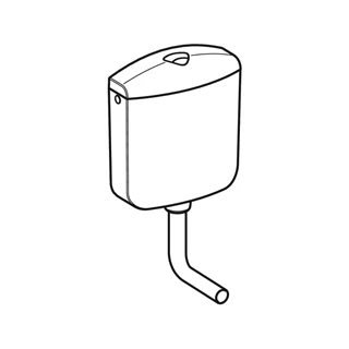 Geberit AP117 falon kívüli WC tartály, 2 mennyiséges öblítés, oldalsó vagy hátsó középső vízcsatlakozás: Alpin fehér