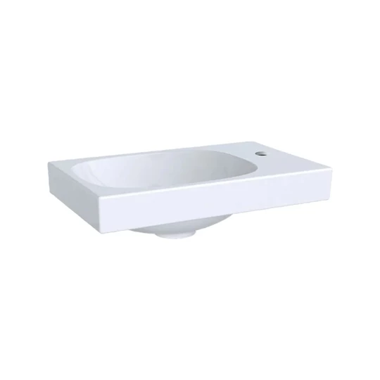 Geberit Acanto kézmosó, csaplyuk jobb oldalon, 40 cm x 11.5 cm x 25 cm, jobb csaplyuk, nélkül túlfolyó