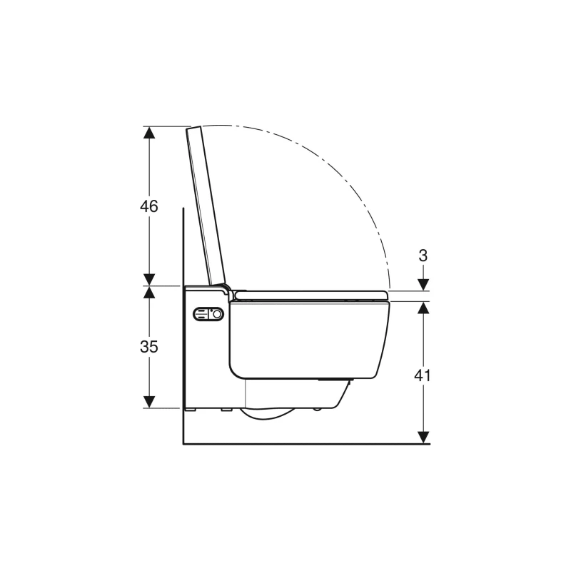 Geberit AquaClean Mera Comfort komplett higiéniai berendezés, fali WC csésze: Fényes króm