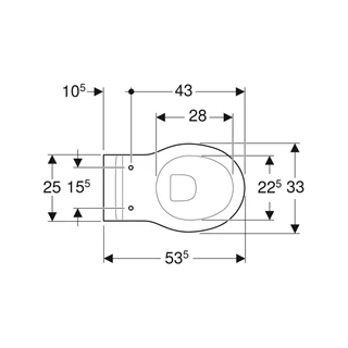Geberit Bambini gyermek fali WC, mélyöblítésű WC, WC-ülőkéhez, 33.7 cm x 33.5 cm x 53.5 cm