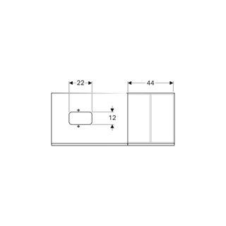 Geberit Citterio alsó szekrény pultra ültethető mosdóhoz, két fiókkal és pakolófelülettel, 118.4x54.3x50.4cm, fürdőszoba