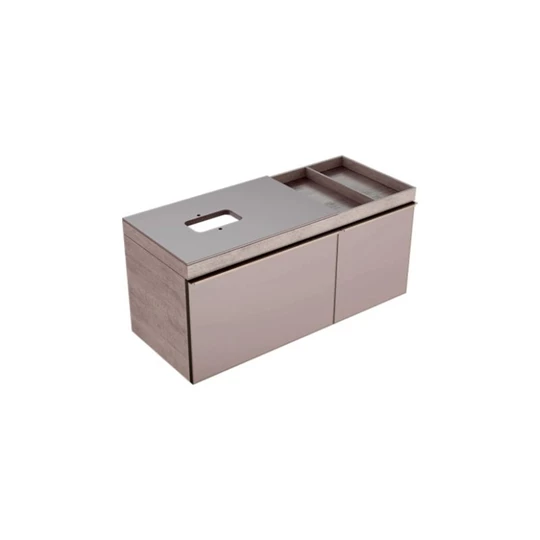 Geberit Citterio alsó szekrény pultra ültethető mosdóhoz, két fiókkal és pakolófelülettel, 118.4x54.3x50.4cm, fürdőszoba
