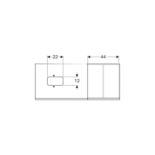 Geberit Citterio alsó szekrény pultra ültethető mosdóhoz, két fiókkal és pakolófelülettel, 118.4x54.3x50.4cm, fürdőszoba