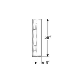 Geberit Citterio tükör világítással, 118,4 x 58,4 x 14 cm, 28 W, tóp színű üveg/ tölgy bézs színű faerezetes melamin