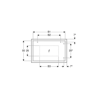 Geberit Citterio tükör világítással, 118,4 x 58,4 x 14 cm, 28 W, tóp színű üveg/ tölgy bézs színű faerezetes melamin