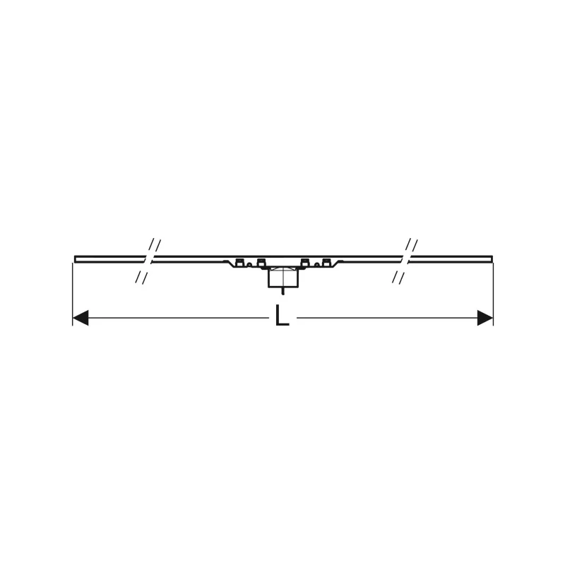Geberit CleanLine50 zuhanyfolyóka, L=30-90cm, feketekróm / fényezett, bevonattal ellátott, feketekróm / szálcsiszolt