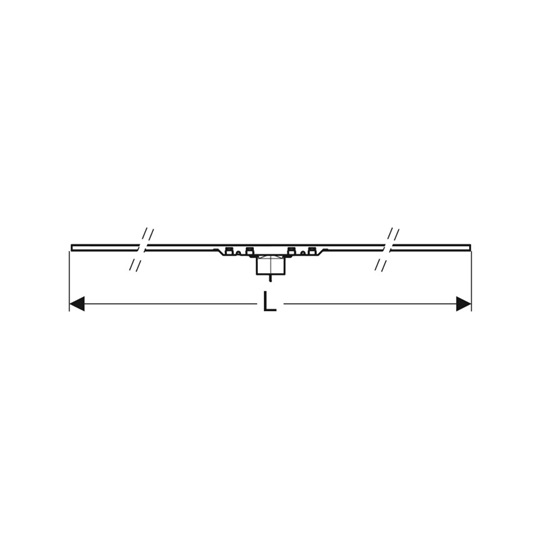 Geberit CleanLine50 zuhanyfolyóka, L=30-90cm, feketekróm / fényezett, bevonattal ellátott, feketekróm / szálcsiszolt