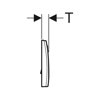 Geberit Delta11 működtetőlap, öblítés-stop működtetésű: Matt króm