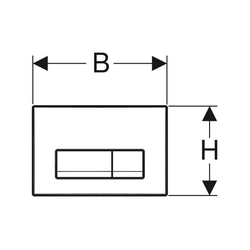 Geberit Delta50 működtetőlap, 2 mennyiséges öblítéshez:matt fekete