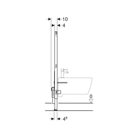 Geberit Duofix bidé szerelőelem, 112 cm, univerzális, 50x10cm