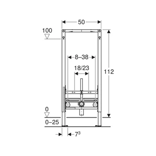 Geberit Duofix bidé szerelőelem, 112 cm, univerzális, 50x10cm