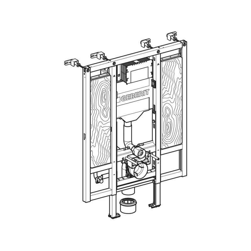 Geberit Duofix fali WC-szerelőelem, 112 cm, Sigma 12 cm-es falsík alatti öblítőtartállyal, akadálymentes, kapaszkodókhoz