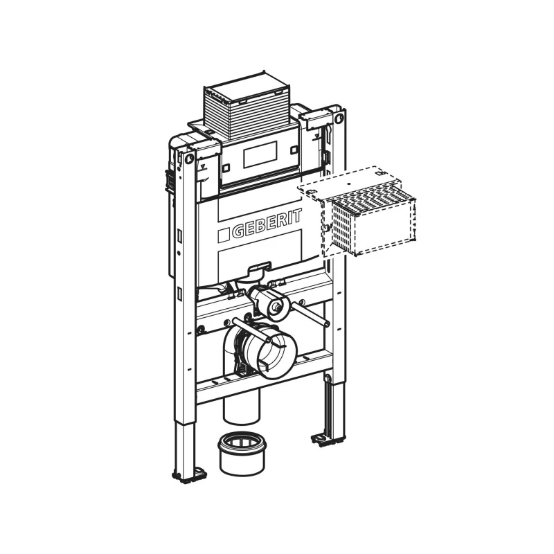 Geberit Duofix fali WC-szerelőelem, 82 cm, Omega 12 cm-es falsík alatti öblítőtartállyal